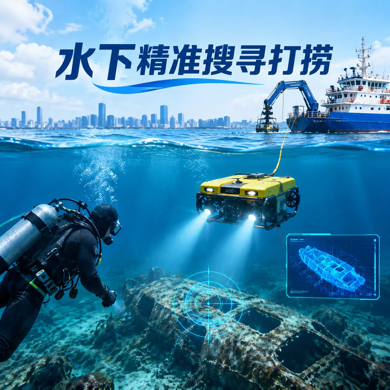 库伦旗水下精准搜寻打捞